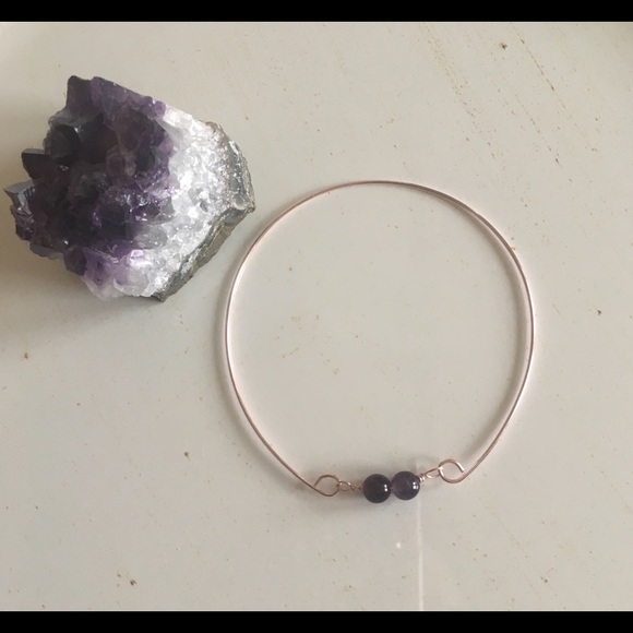 Handmade Jewelry - 3 for $25 Rose Gold Amethyst Bangle Bracelet